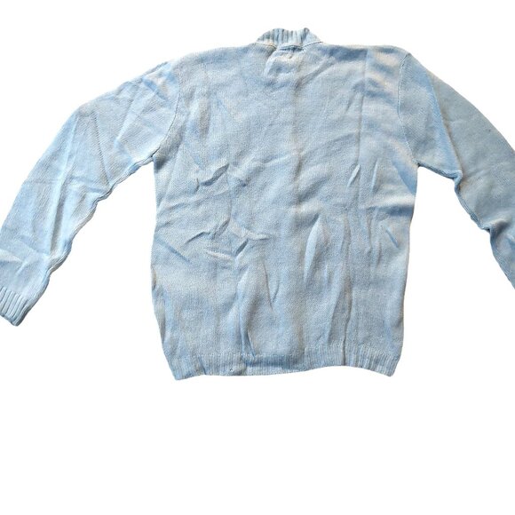 Vintage 1940s -1950s Powder Blue Long Sleeve Cardigan Sweater - Picture 5 of 9